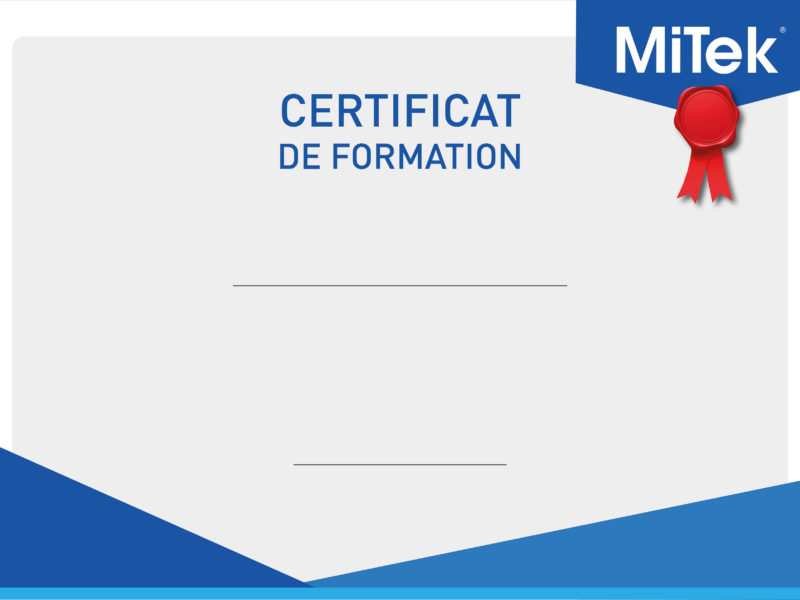 Certificat de formation MiTek